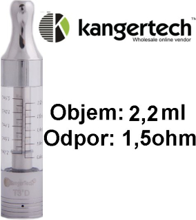 Clearomizer Kangertech T3D 1,5ohm 2,2ml Clear